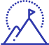 A blue silhouette of a building with a ladder.