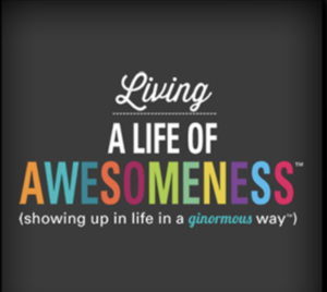 A black background with the words living a life of awesomeness